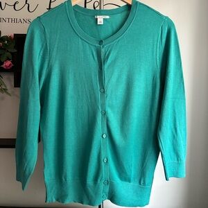 Halogen Turquoise Button-Up Cardigan